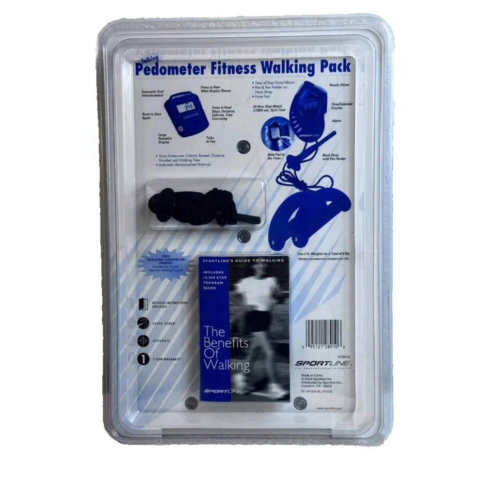 Sportline Fitness Walking Pack Talking Calorie Pedometer Hand Weights New Sealed